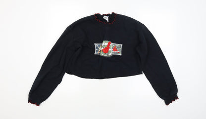 Womens UK Size S Preworn Black Pullover Jumper