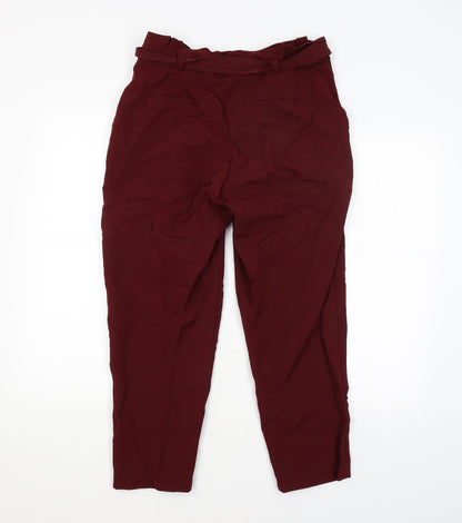New Look Womens Red   Trousers  Size 12 L24 in