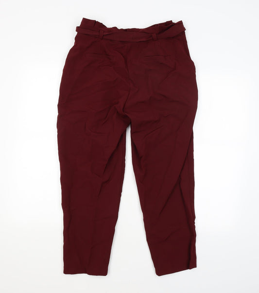 New Look Womens Red   Trousers  Size 12 L24 in