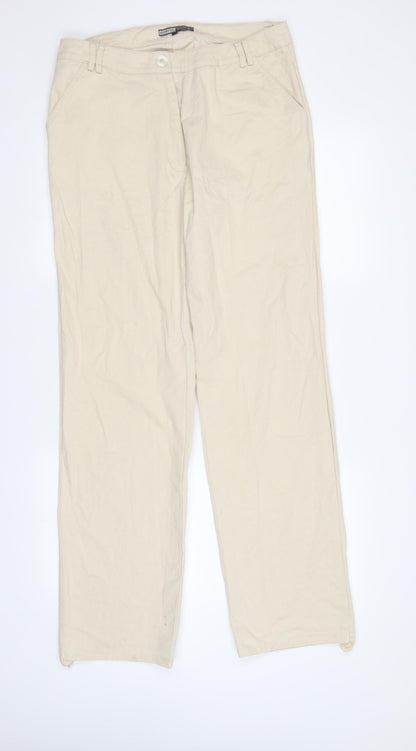 Piano Woman Womens Beige   Trousers  Size 12 L32 in