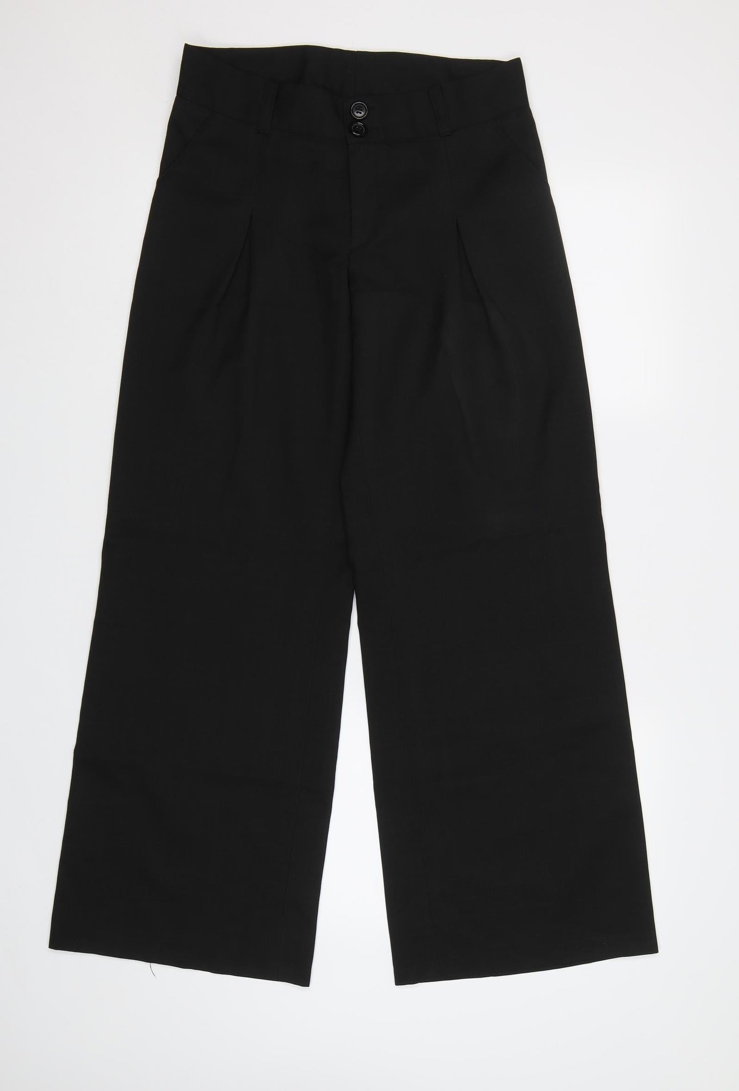 Womens UK Size 10 Preworn Regular Fit Dress Pants Black Trousers
