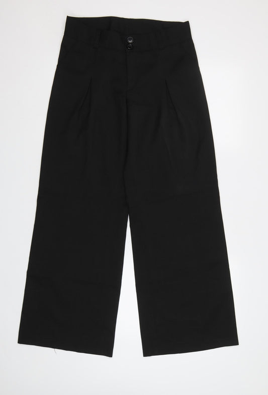 Womens UK Size 10 Preworn Regular Fit Dress Pants Black Trousers