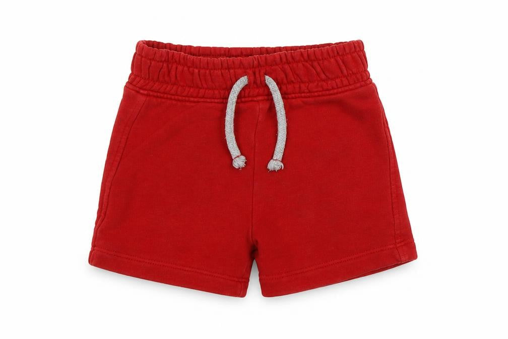 Front view of Tu Baby Red Cropped Trousers, size 9-12, Months