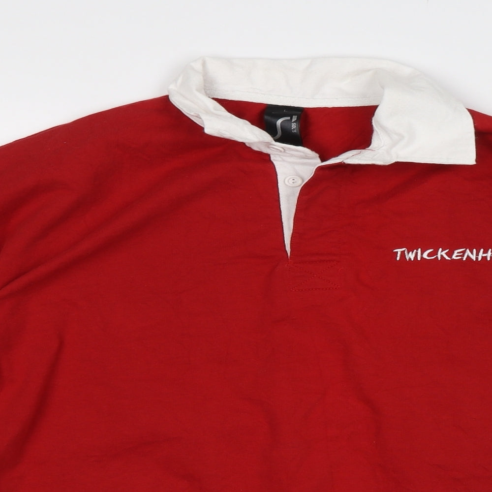 Sol's Mens Red    Polo Size L  - Twickenham