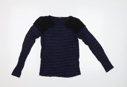 Womens UK Size M Zara Blue Basic Blouse
