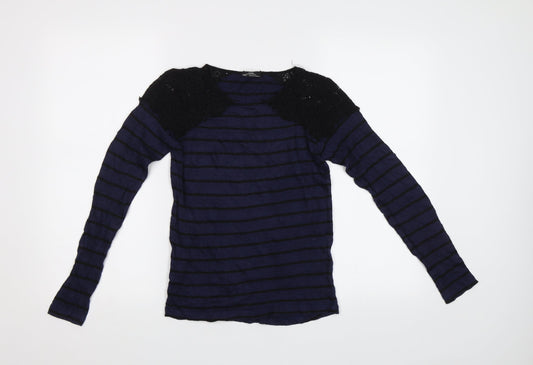 Womens UK Size M Zara Blue Basic Blouse
