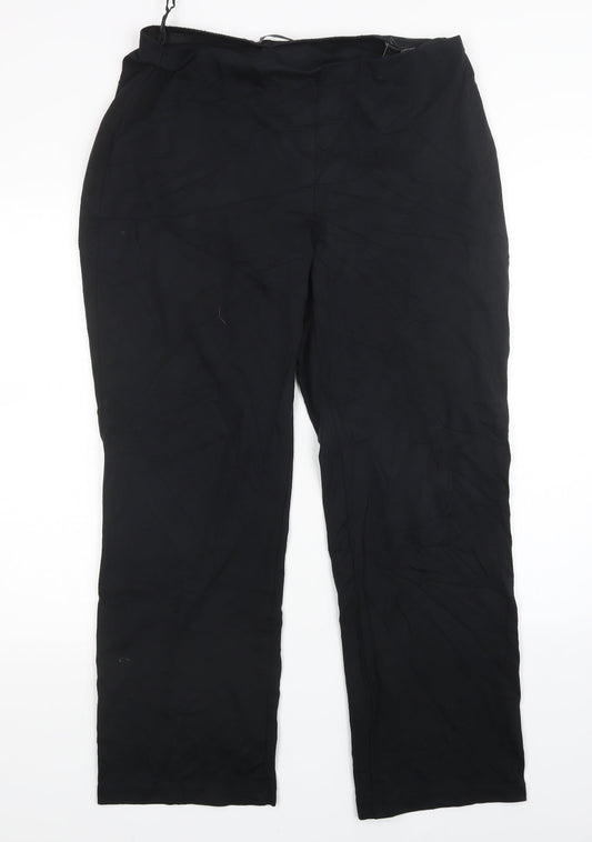 Womens UK Size 16 M&S Regular Fit Sweatpants Black Trousers