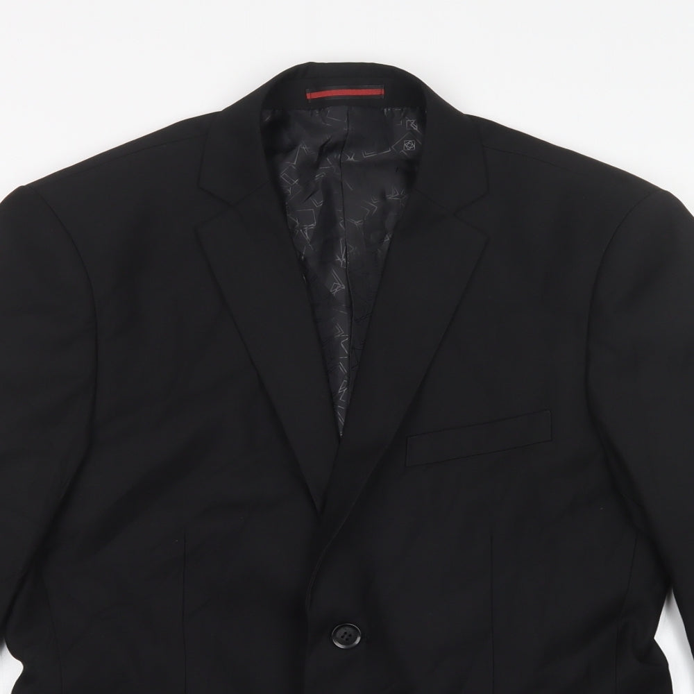 Mens UK Size L Preworn Regular Black Suit Jacket