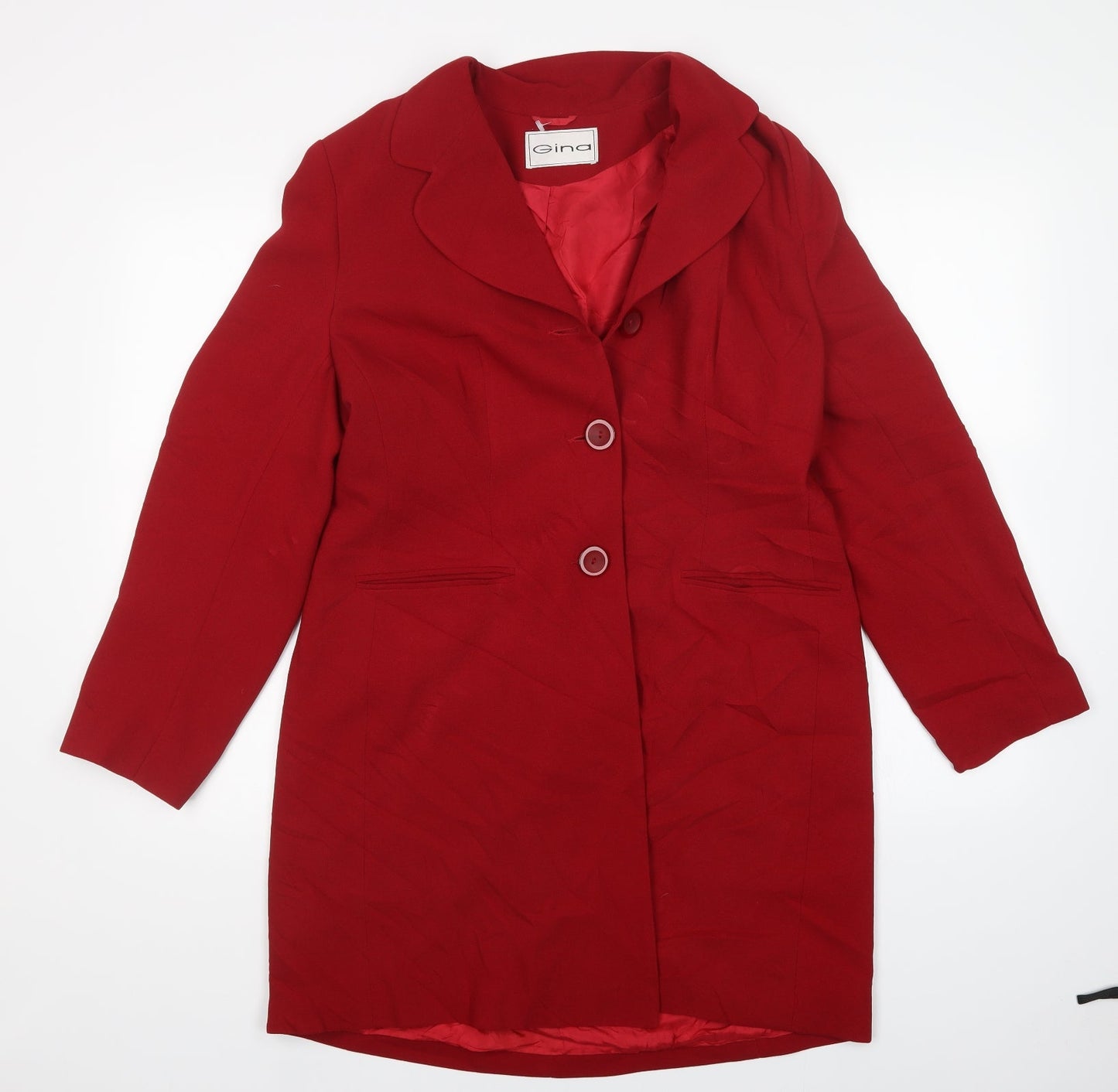 Womens UK Size 16 Gina Red Overcoat