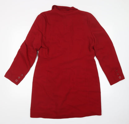 Womens UK Size 16 Gina Red Overcoat