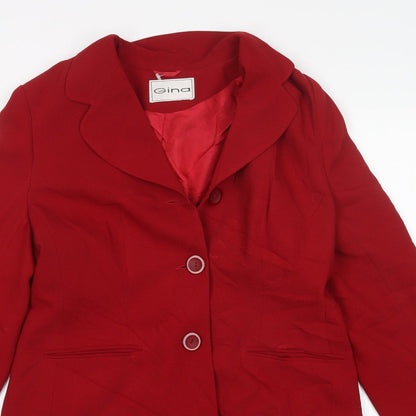 Womens UK Size 16 Gina Red Overcoat