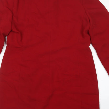 Womens UK Size 16 Gina Red Overcoat