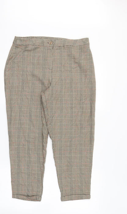 Womens UK Size 14 Boohoo Regular Fit  Brown Trousers