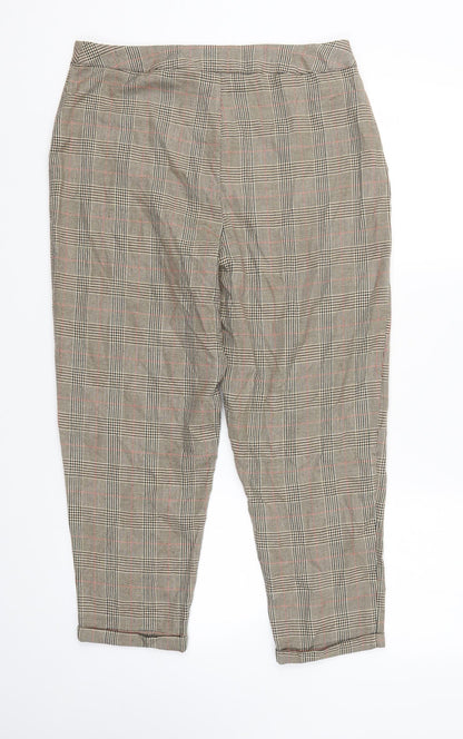 Womens UK Size 14 Boohoo Regular Fit  Brown Trousers