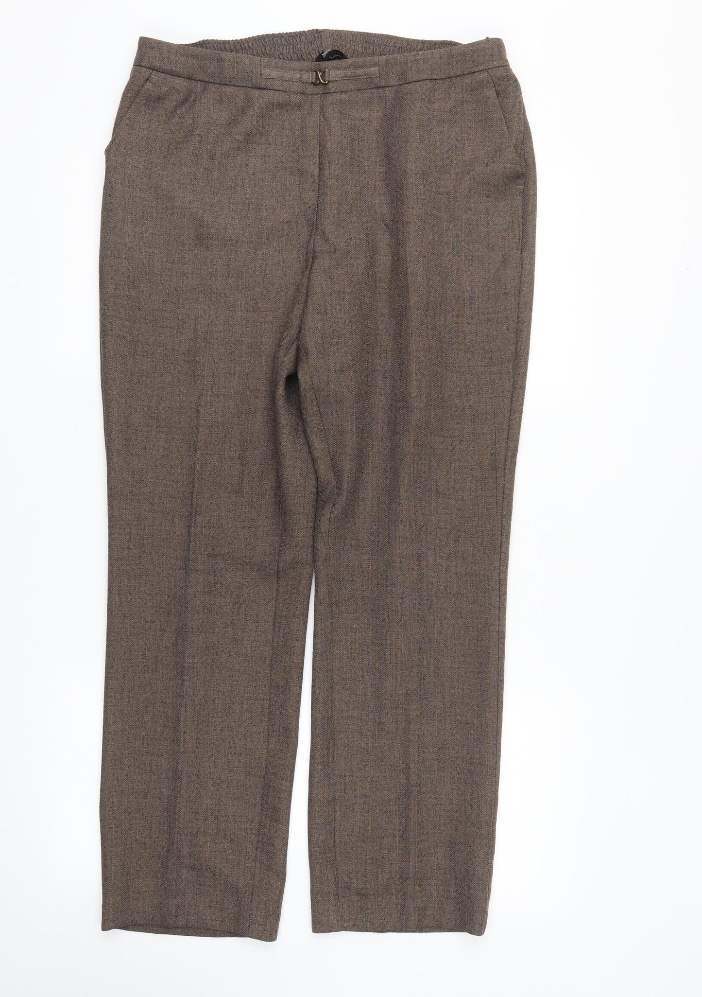 Womens UK Size 14 Marks and Spencer Regular Fit  Brown Trousers