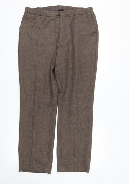 Womens UK Size 14 Marks and Spencer Regular Fit  Brown Trousers