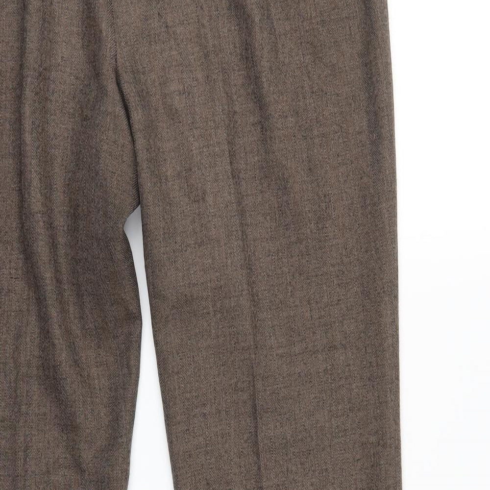 Womens UK Size 14 Marks and Spencer Regular Fit  Brown Trousers