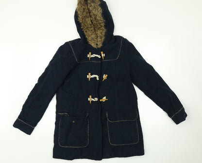 Womens UK Size 12 Internationale Blue Parka Coat