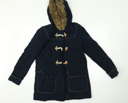 Womens UK Size 12 Internationale Blue Parka Coat