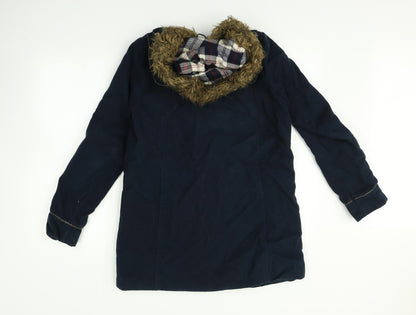 Womens UK Size 12 Internationale Blue Parka Coat