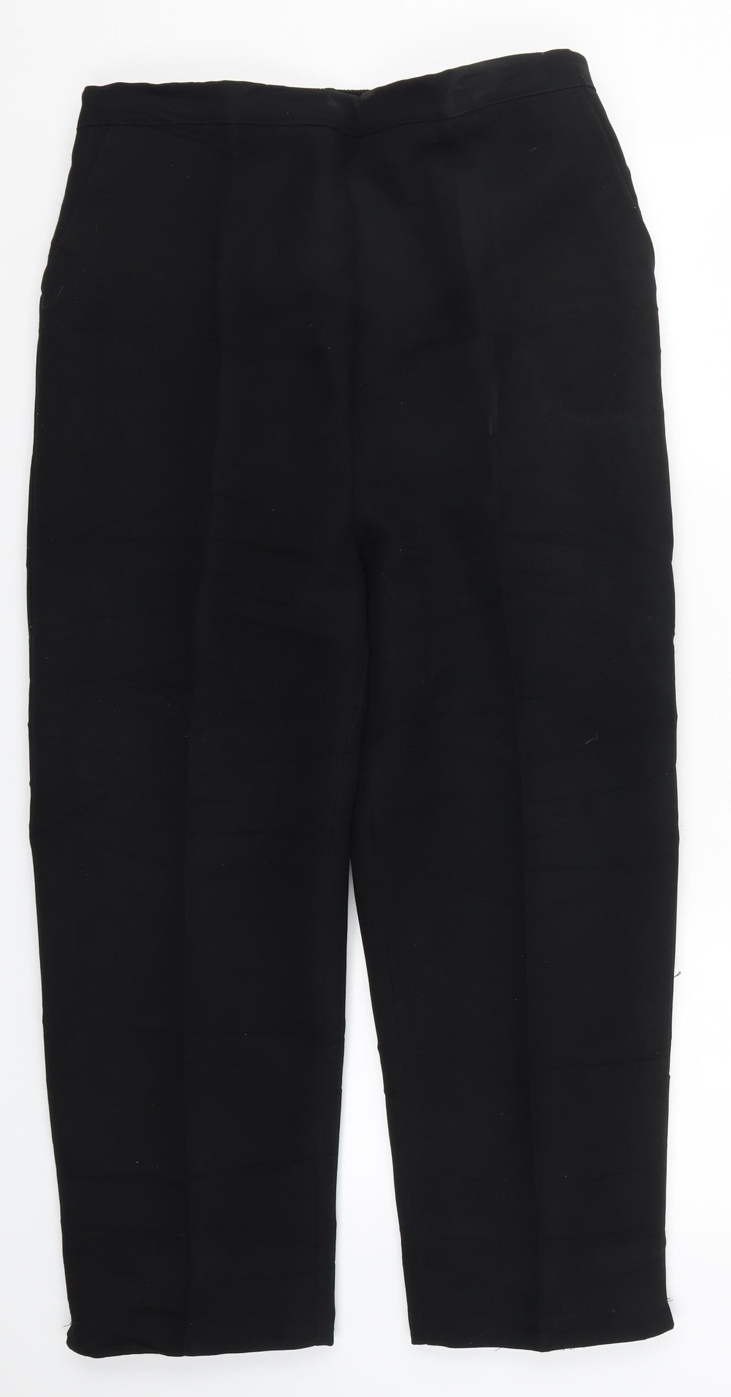 Womens UK Size 16 Preworn Regular Fit  Black Trousers