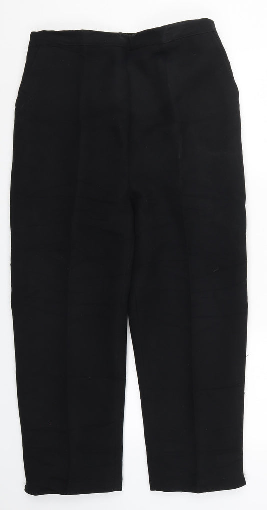 Womens UK Size 16 Preworn Regular Fit  Black Trousers