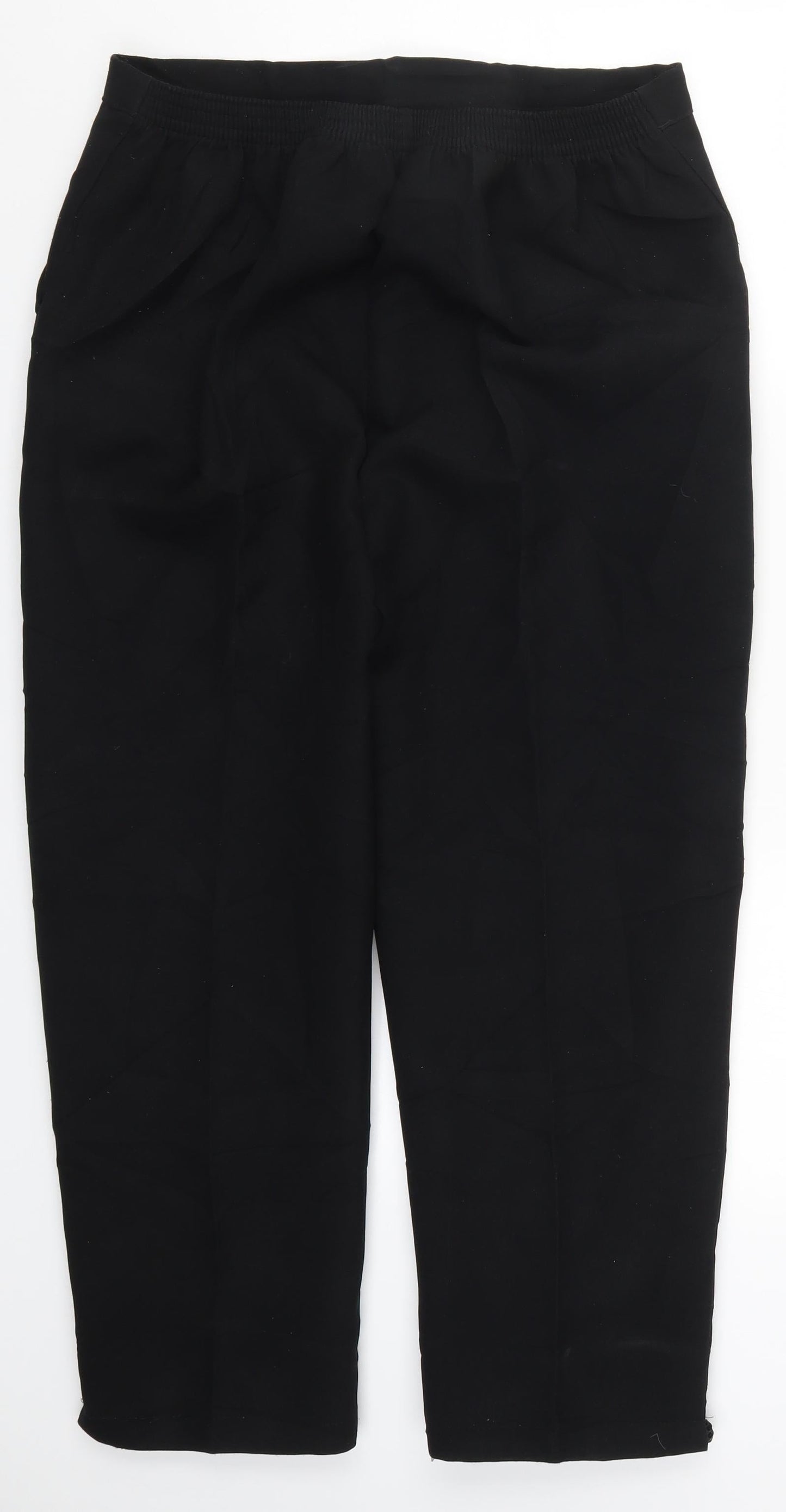 Womens UK Size 16 Preworn Regular Fit  Black Trousers