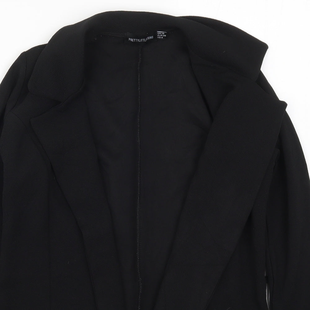 Womens UK Size 10 PRETTYLITTLETHING Black Jacket