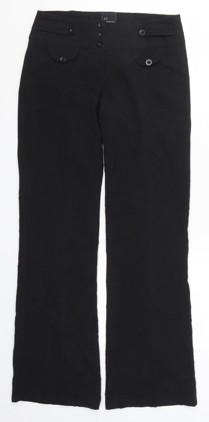 Womens UK Size 8 Reverse Regular Fit  Black Trousers
