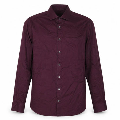 Mens UK Size L Tiger Purple  Button-Up Long Sleeve Casual Shirt