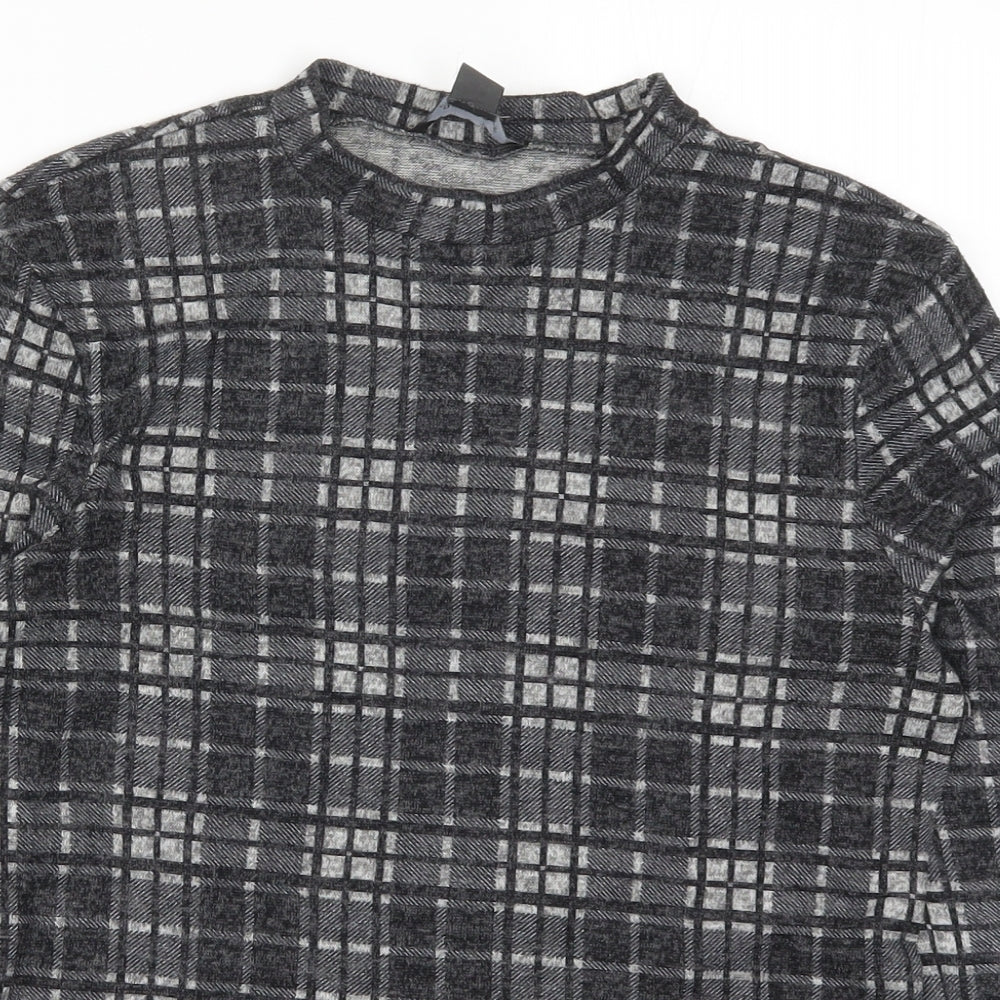 Primark Womens Grey Check  Basic T-Shirt Size 10