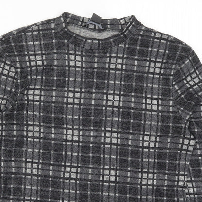 Primark Womens Grey Check  Basic T-Shirt Size 10