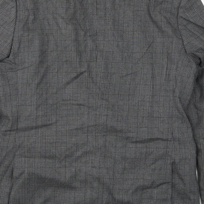 Azzaro Mens Grey Check  Jacket Suit Jacket Size 44