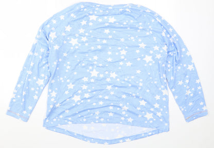 Dorothy Perkins Womens Blue Geometric  Top Pyjama Top Size M  - Stars