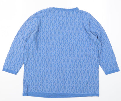 Country Casuals Womens Blue  Knit Pullover Jumper Size M
