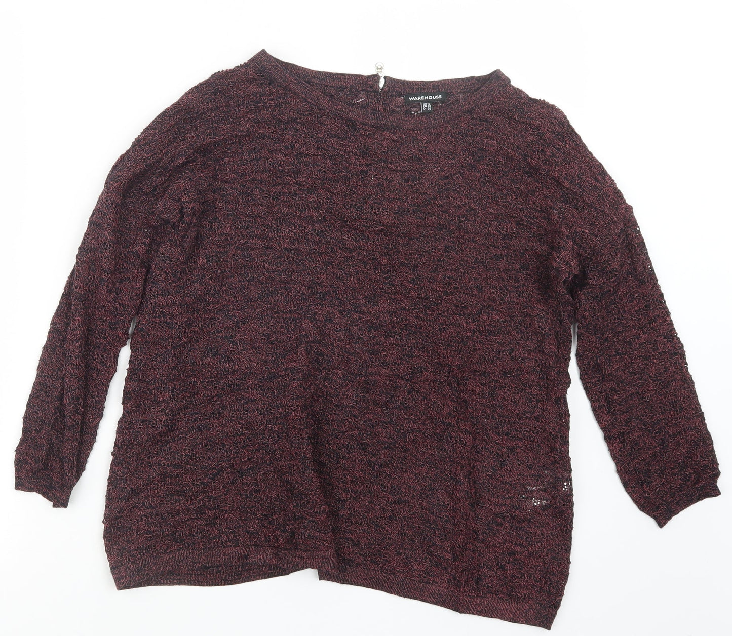 Womens UK Size 10 Warehouse Red Basic Blouse