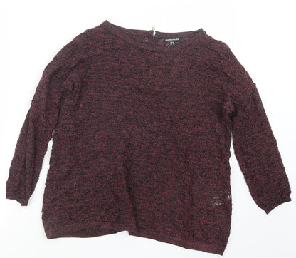 Womens UK Size 10 Warehouse Red Basic Blouse