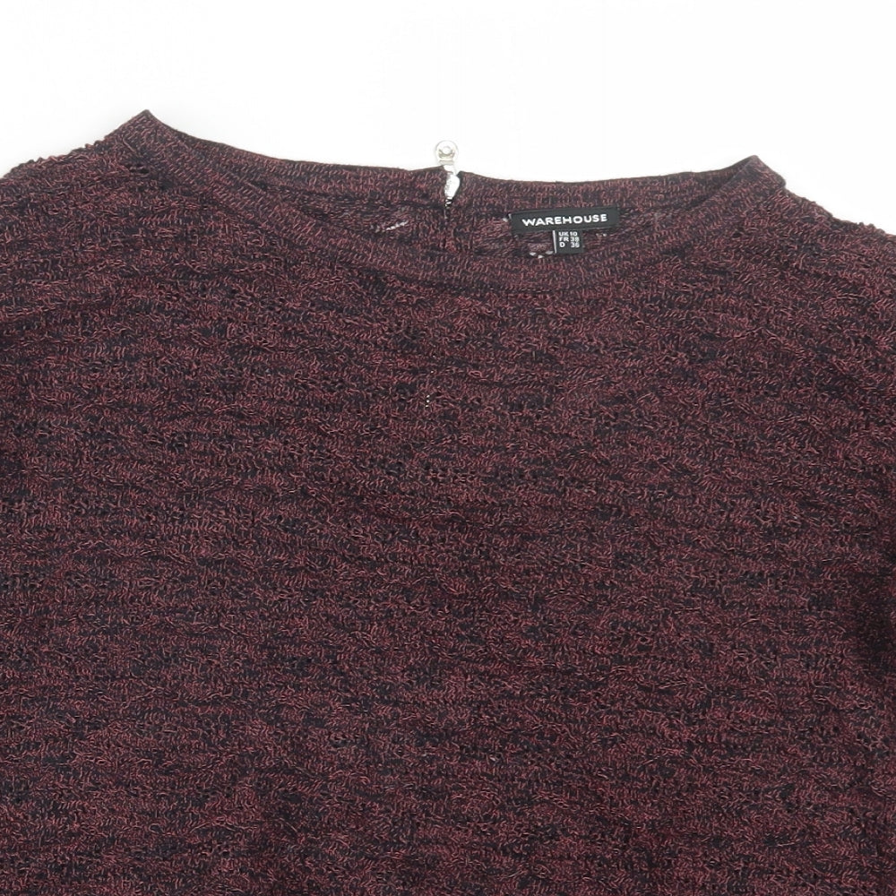 Womens UK Size 10 Warehouse Red Basic Blouse