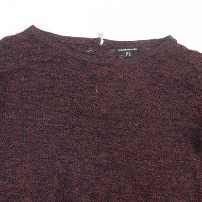 Womens UK Size 10 Warehouse Red Basic Blouse