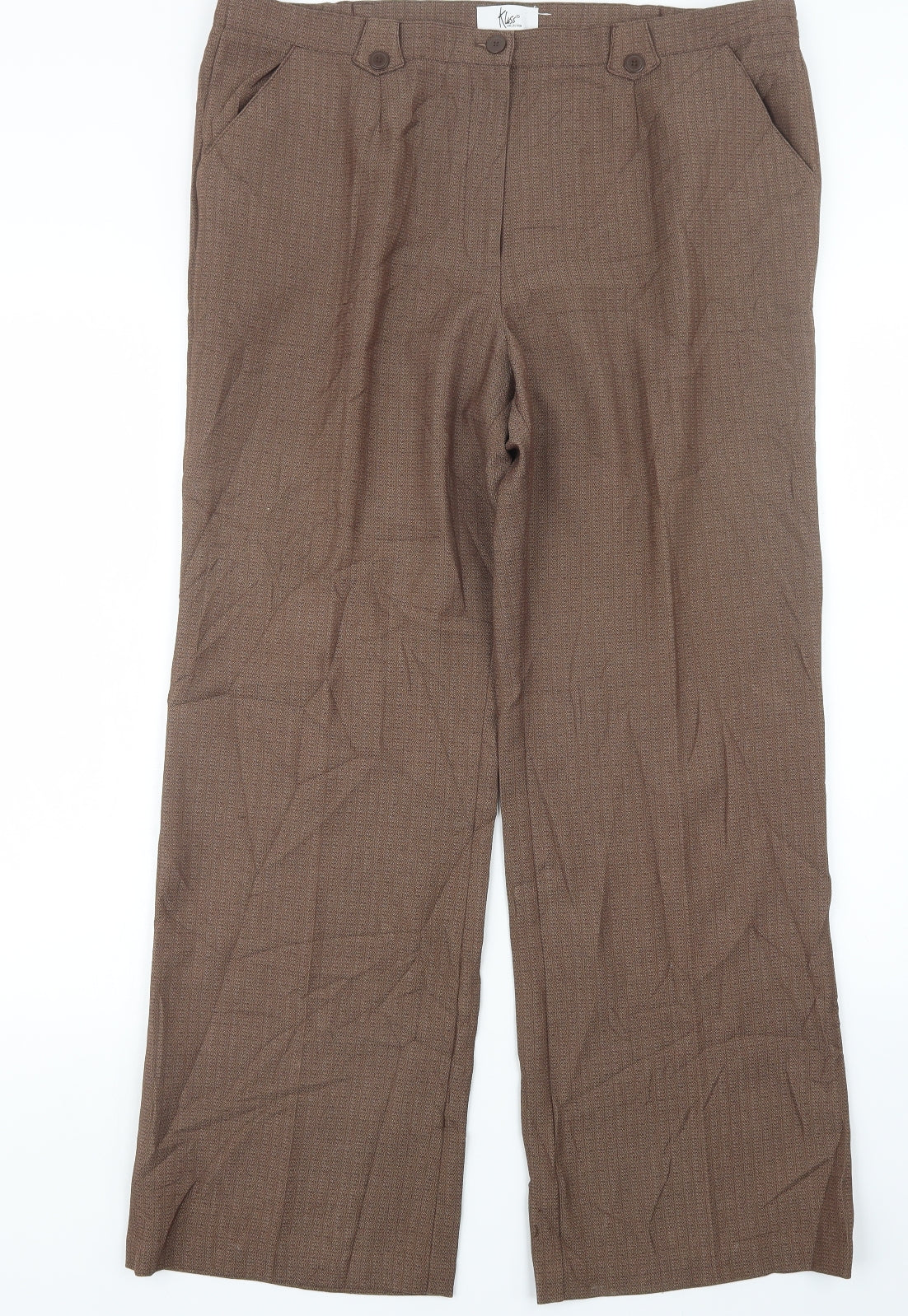 Womens UK Size 16 Klass Regular Fit  Brown Trousers