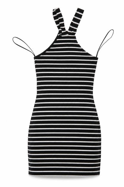 Topshop Womens Black Striped  Mini  Size 4