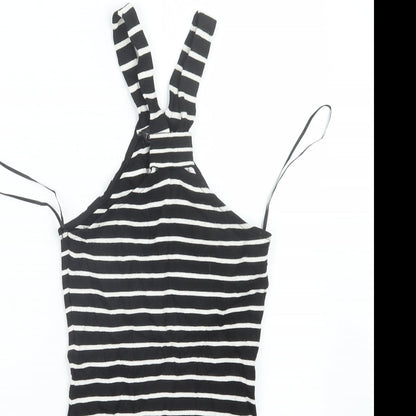 Topshop Womens Black Striped  Mini  Size 4