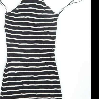 Topshop Womens Black Striped  Mini  Size 4