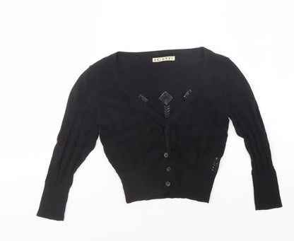 ICHI Womens Black  Knit Cape Jumper Size XS