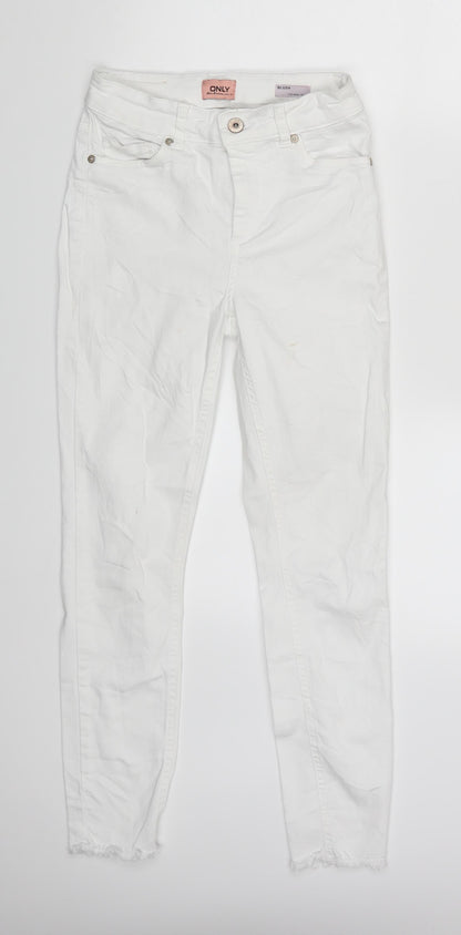 Only  Womens White  Denim Skinny Jeans Size 24 in L25 in