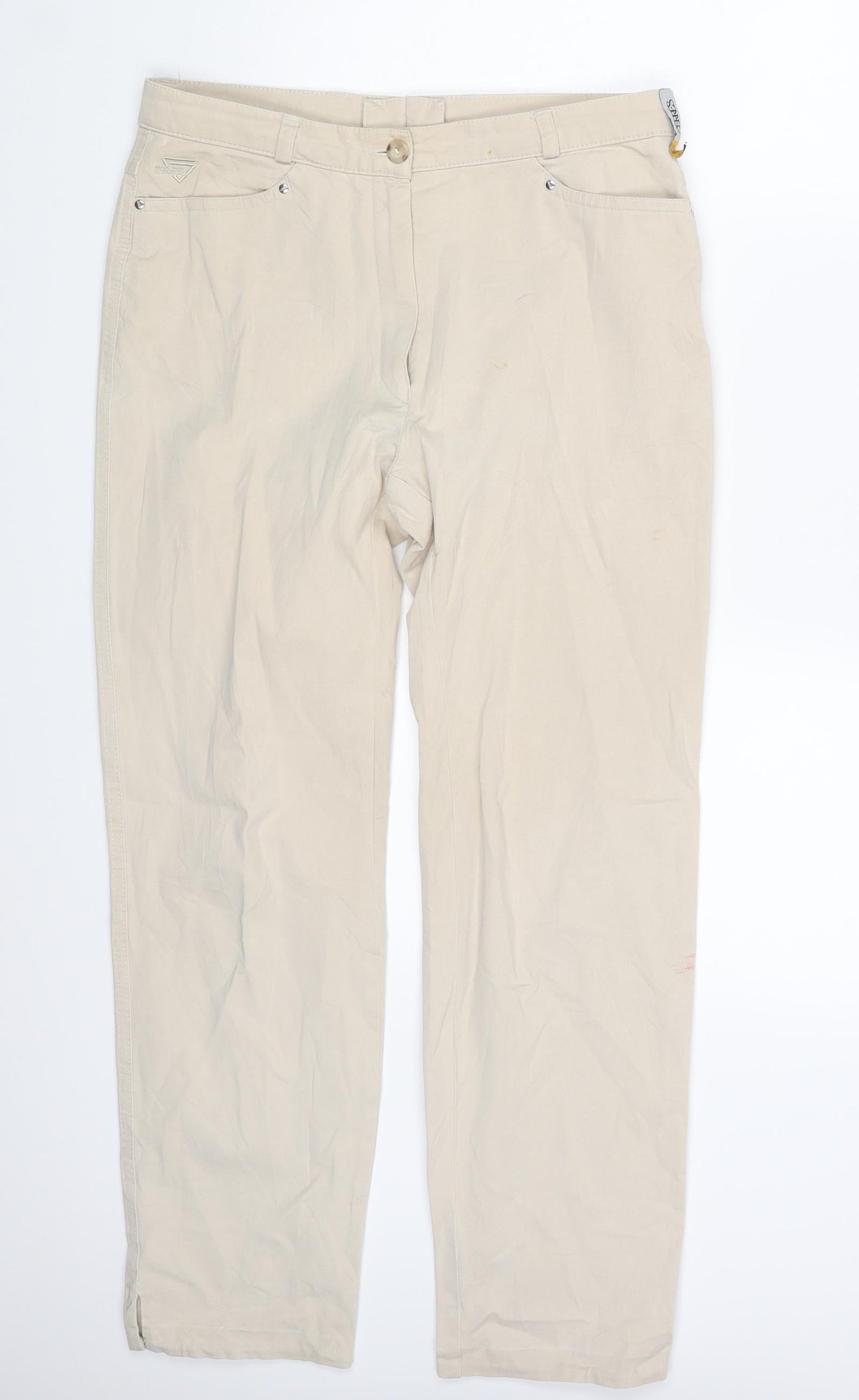 Womens UK Size 14 ZERRES Regular Fit Chino Beige Trousers