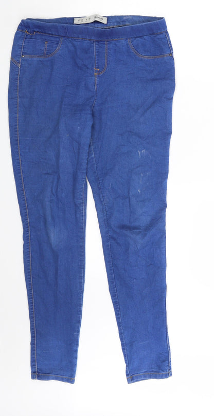 Denim Co. Womens Blue  Denim Jegging Jeans Size 12 L29 in