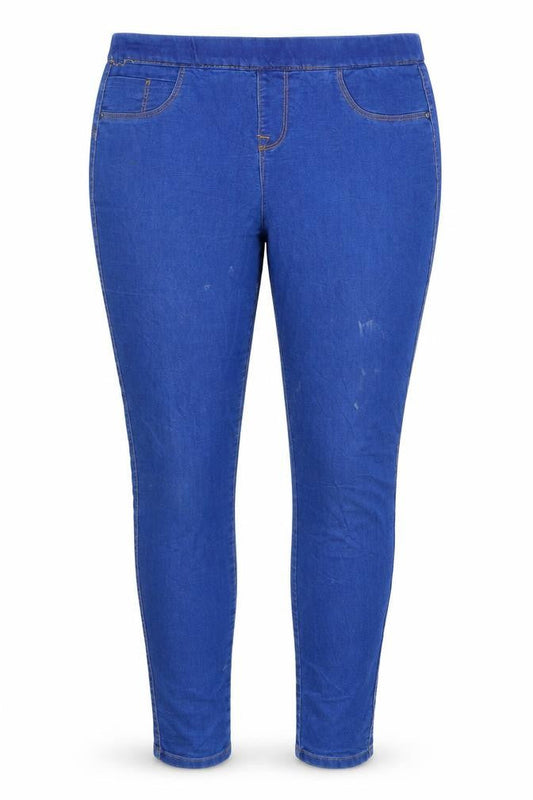 Front view of Denim Co. women’s blue denim jegging jeans, size UK 12, 29-inch leg