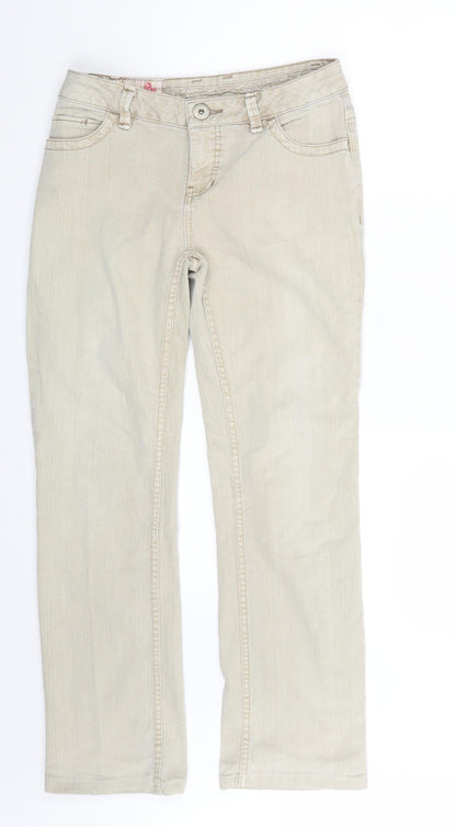 Womens UK Size 32 in Street One Slim Fit Straight Beige Jeans