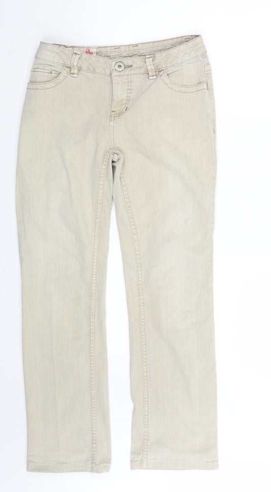 Womens UK Size 32 in Street One Slim Fit Straight Beige Jeans